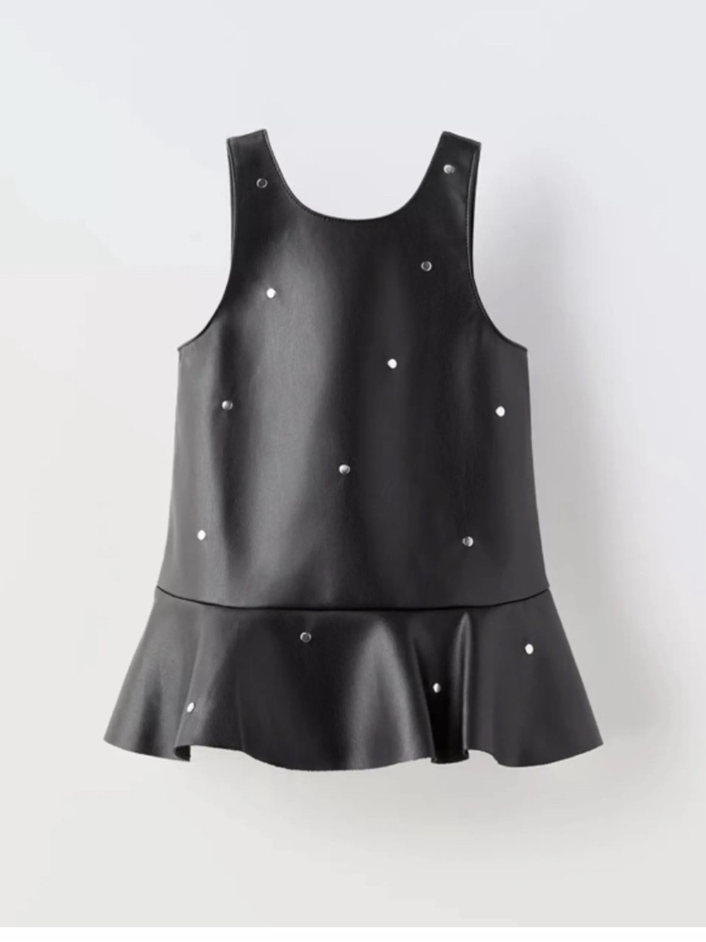 Zara Girls Studded Faux Leather Pinafore Dress